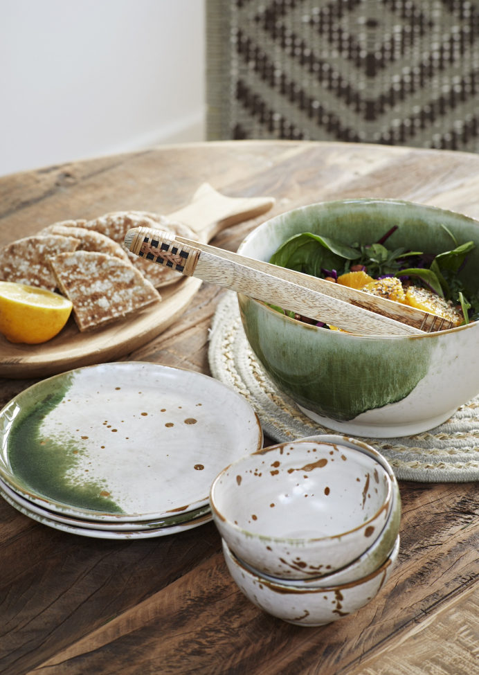 Étkezőasztal 'Recycled' Kerek 110cm - Természetes/újrahasznosított fa