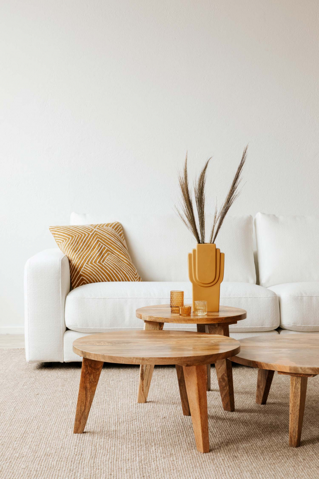 Kerek dohányzóasztal Vintage 80cm - Természet