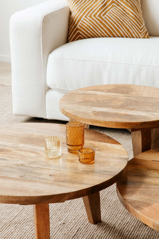 Kerek dohányzóasztal Vintage 80cm - Természet