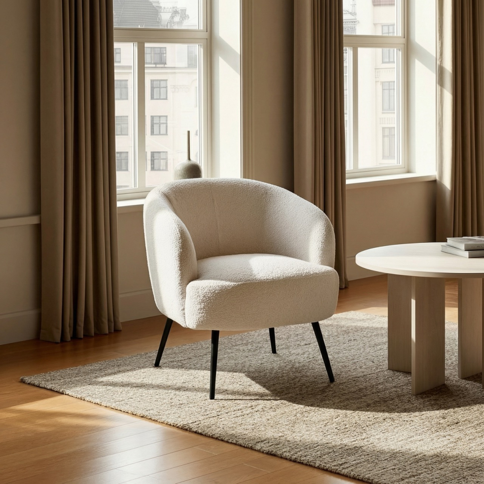 Fotel 'Capri' - Bézs/Bouclé