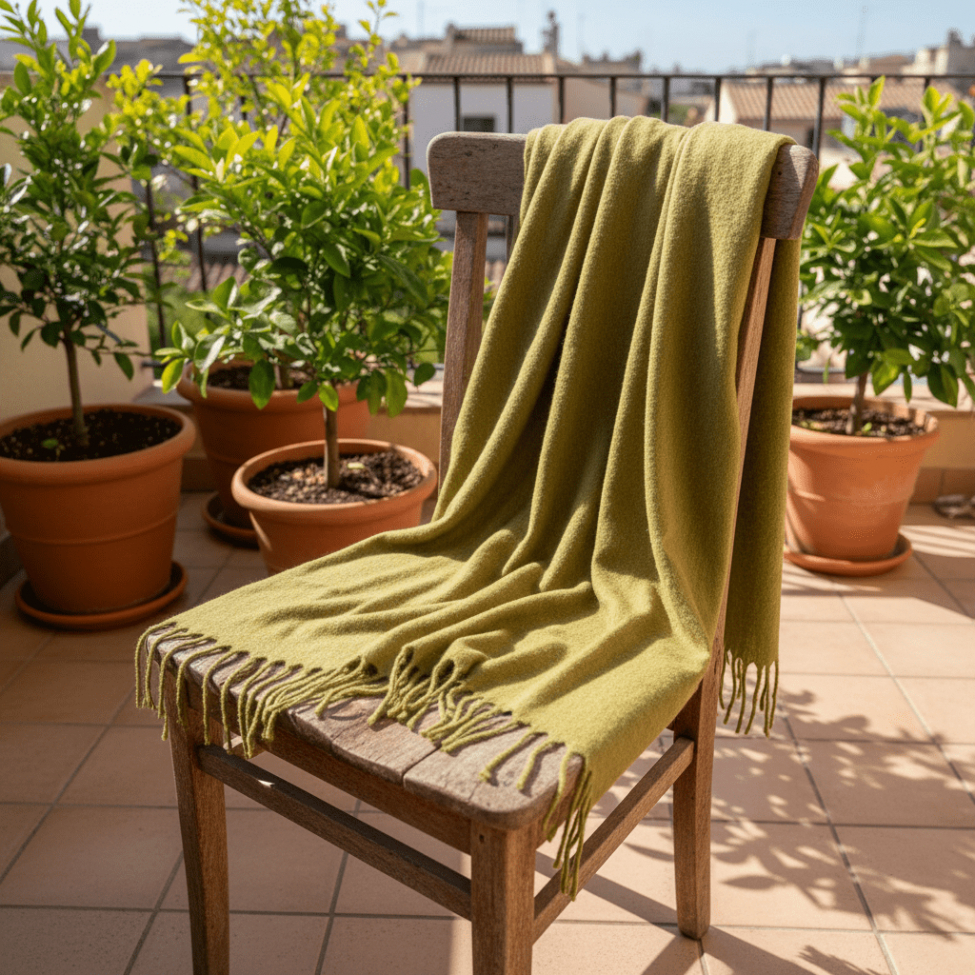 Kockás takaró 'Samantha' 130x170cm - Olivazöld