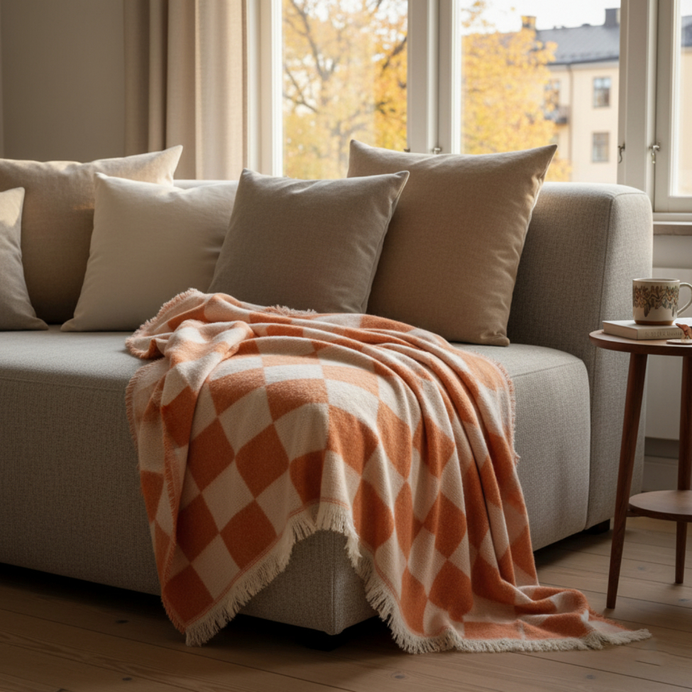 Kockás 'Audrey Check' 130x170cm - Rózsaszín/fehér