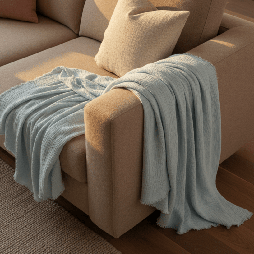 Muszlin takaró 'Dorena' 130x170cm - Kék