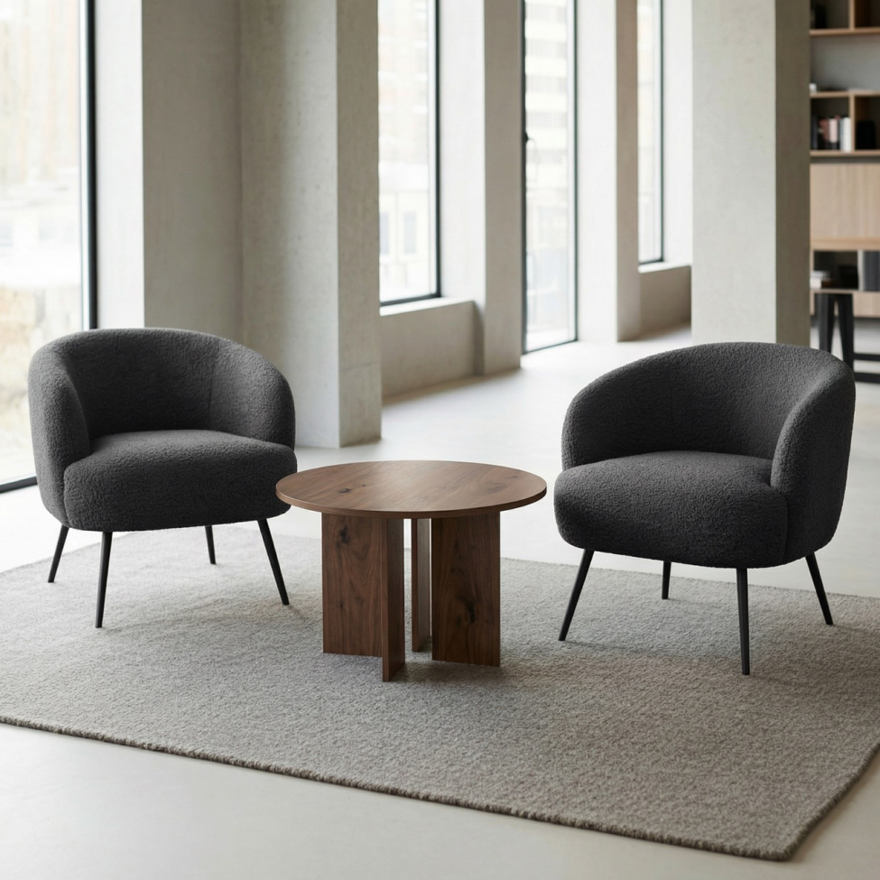 Kávézóasztal 'Créme' Kerek 75 cm - Dió