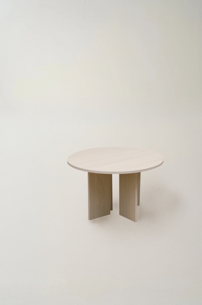 Kávézóasztal 'Créme' Kerek 75 cm - Fehér pigmentált