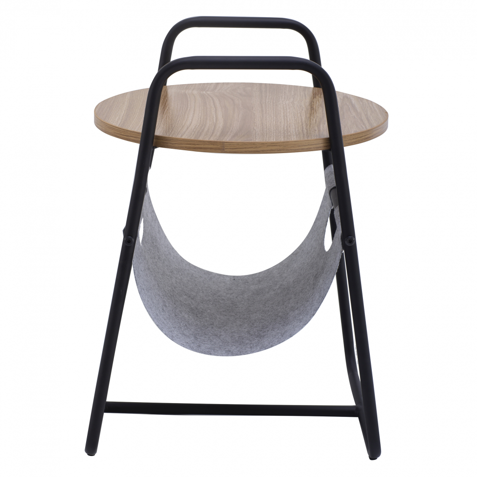 Oldalsó asztal 'Újságtartó' - Fekete/Fa