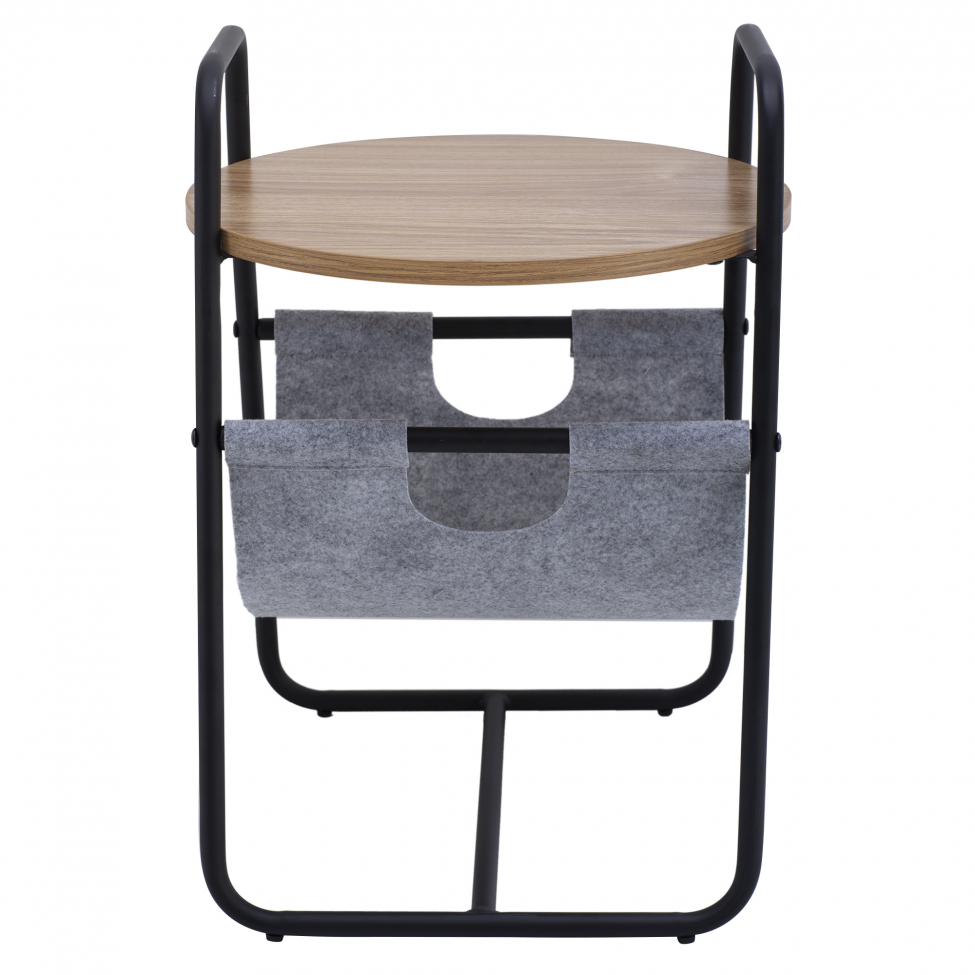 Oldalsó asztal 'Újságtartó' - Fekete/Fa