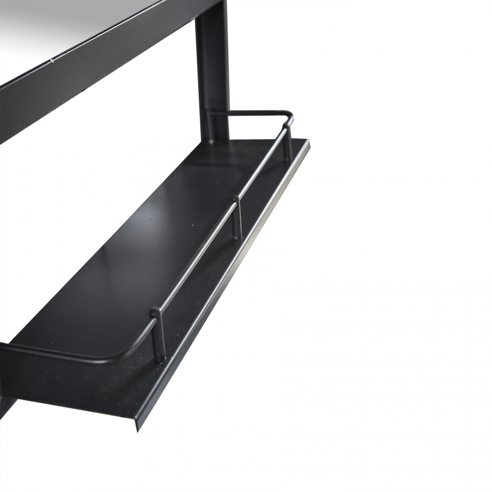 Ebb fali tükör polccal - Fekete