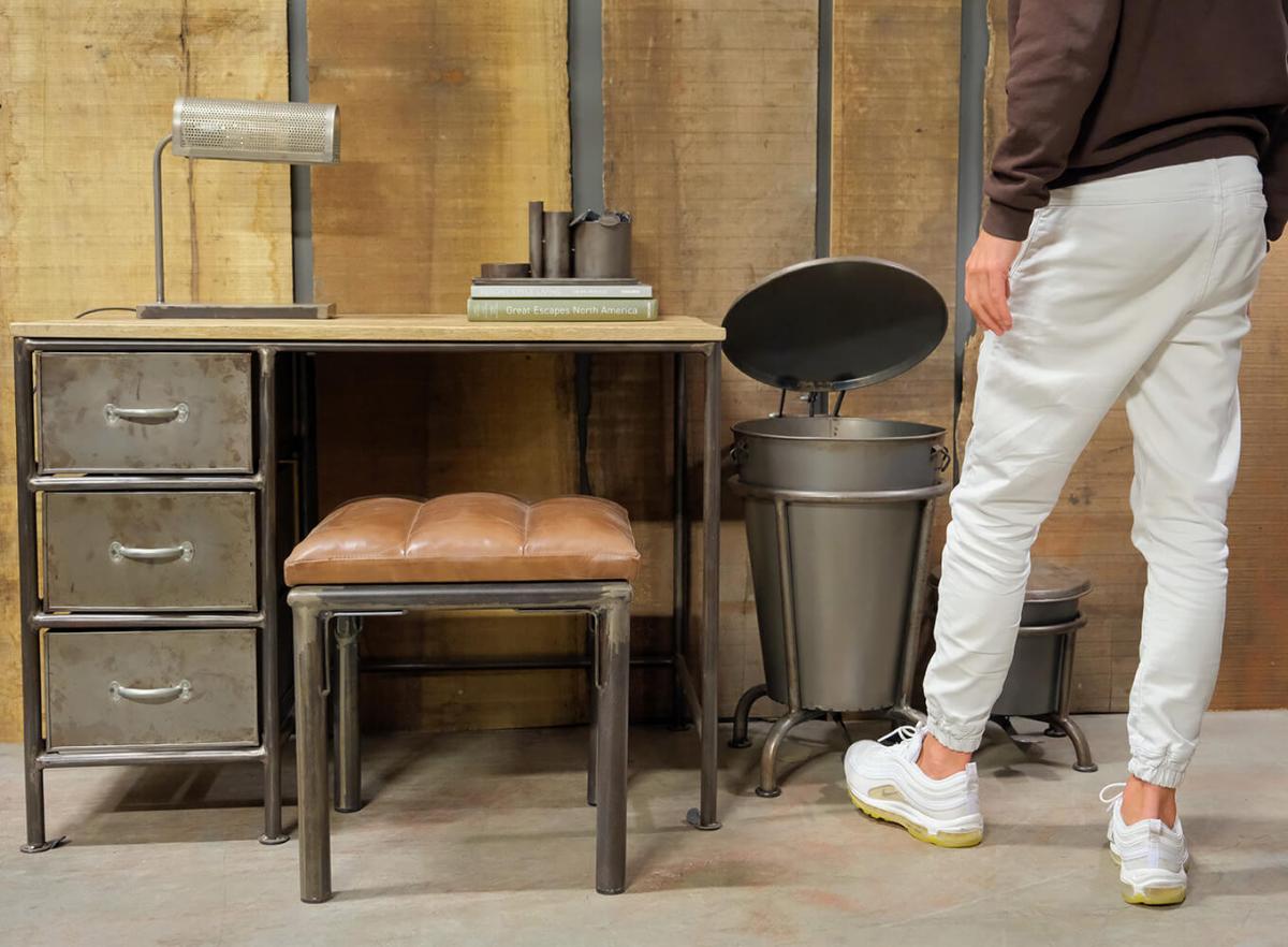 Íróasztal Vintage 'Thomas' - Vas/Fa