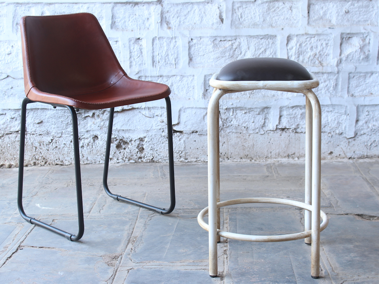 Ipari pad Vintage - Barna/Fehér