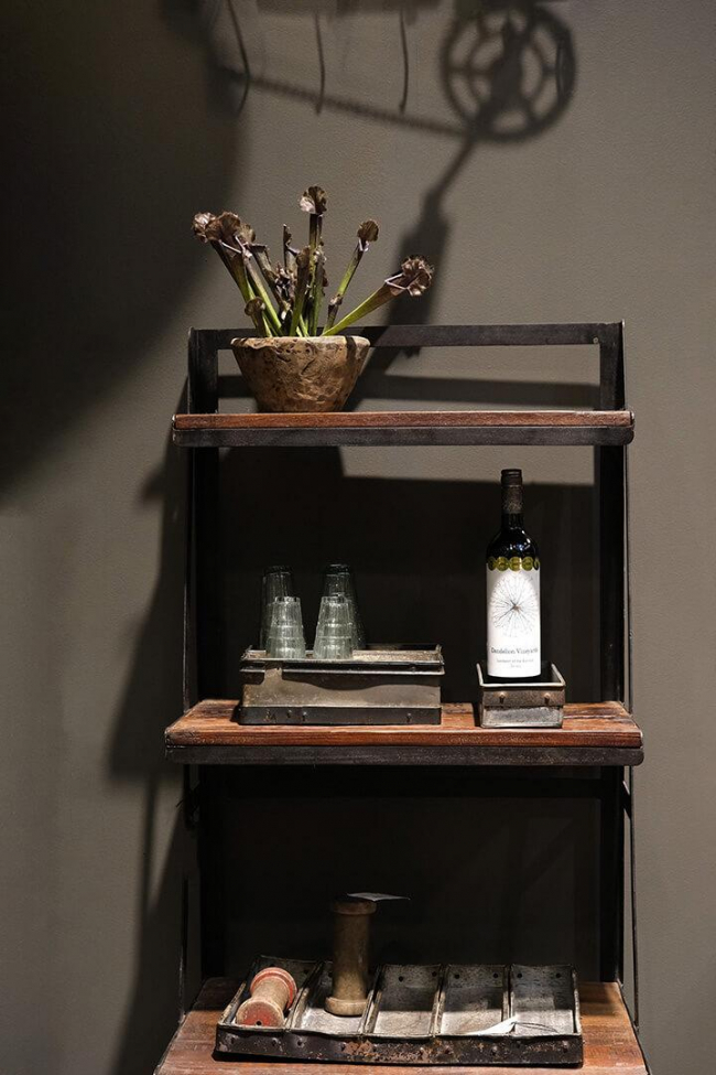 'Rustik' Könyvespolc - Vas/Fa