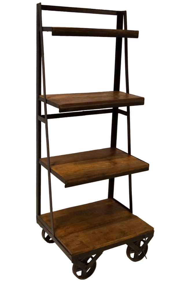 'Rustik' Könyvespolc - Vas/Fa